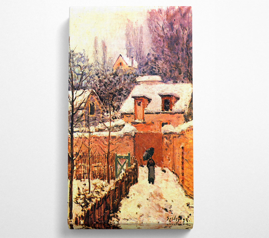  A Canvas Print of Sisley Garden In Louveciennes In Snow Canvas Art