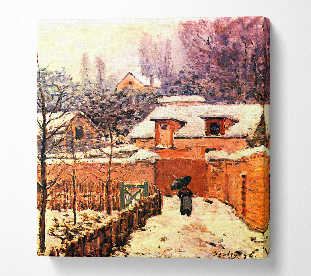  A Canvas Print of Sisley Garden In Louveciennes In Snow Canvas Art