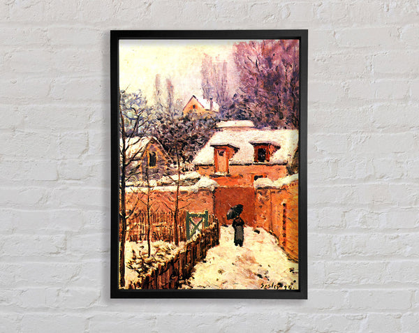Sisley Garden In Louveciennes In Snow Framed Print