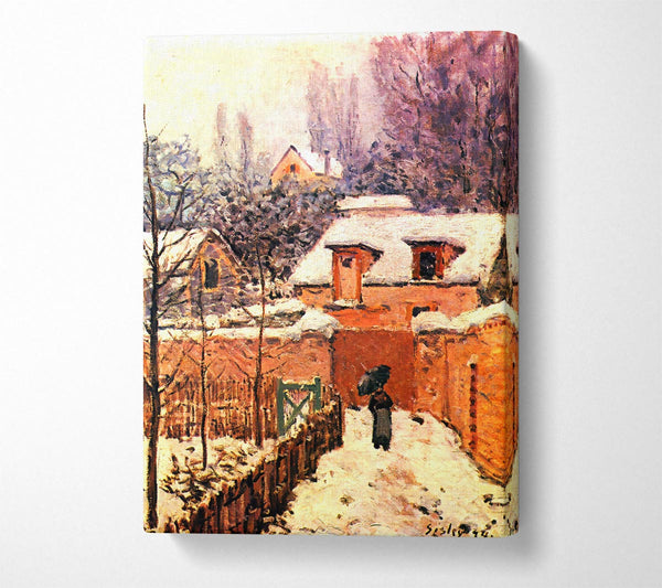  A Canvas Print of Sisley Garden In Louveciennes In Snow Canvas Art