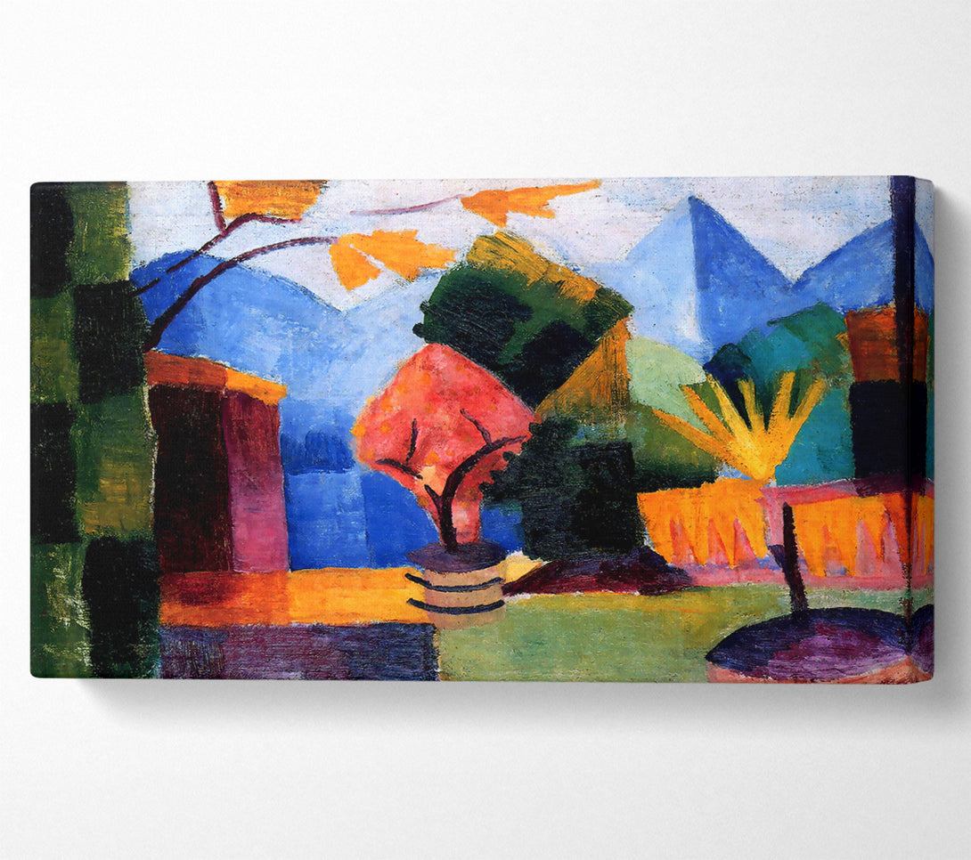  A Canvas Print of August Macke Garden On The Lake Of Thun Canvas Print
