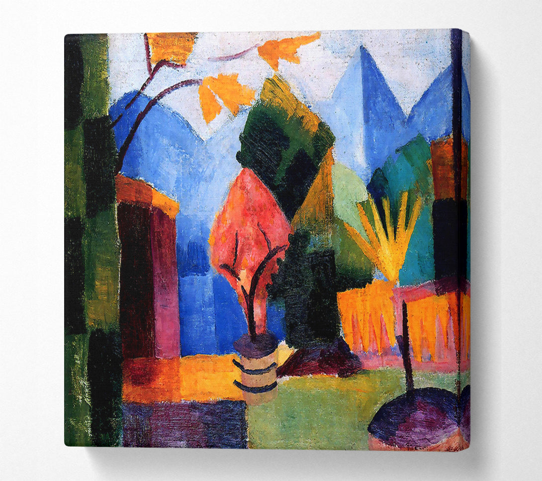 A Canvas Print of August Macke Garden On The Lake Of Thun Canvas Print