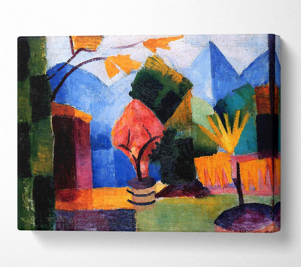  A Canvas Print of August Macke Garden On The Lake Of Thun Canvas Print