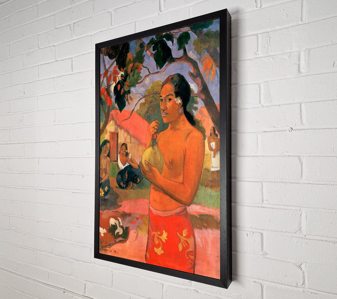  A Canvas Print of Gauguin Woman Holding A Fruit Canvas Art
