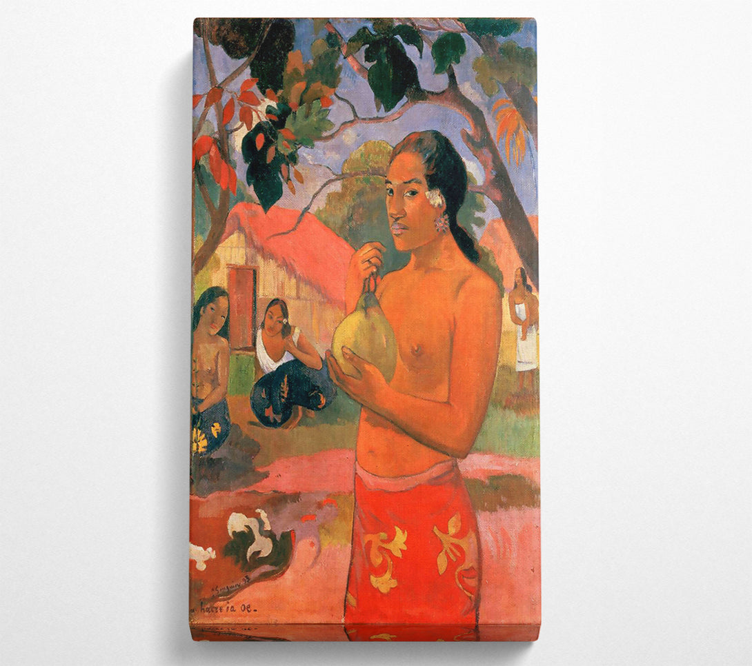  A Canvas Print of Gauguin Woman Holding A Fruit Canvas Art