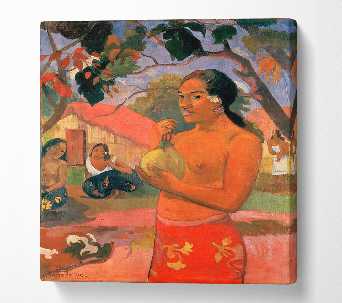  A Canvas Print of Gauguin Woman Holding A Fruit Canvas Art