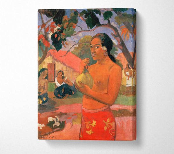  A Canvas Print of Gauguin Woman Holding A Fruit Canvas Art