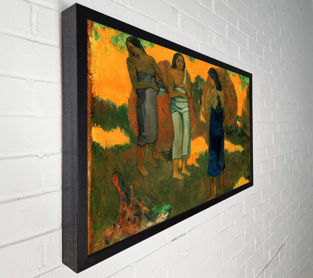  A Canvas Print of Gauguin Three Tahitain Women Against A Yellow Background Canvas Wall Art
