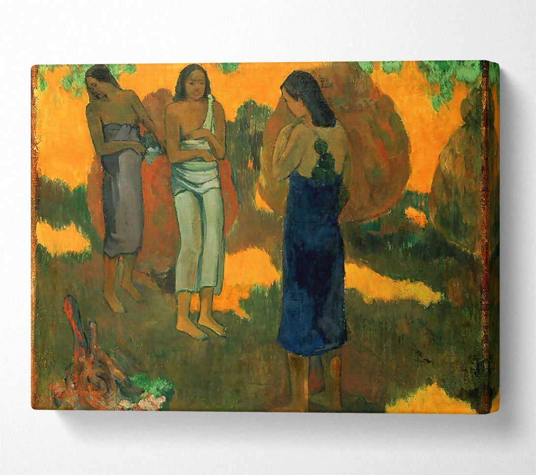  A Canvas Print of Gauguin Three Tahitain Women Against A Yellow Background Canvas Wall Art