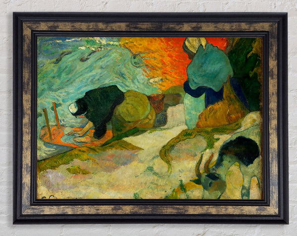 Gauguin Washerwomen In Arles Framed Print