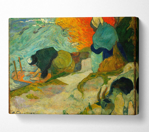  A Canvas Print of Gauguin Washerwomen In Arles Canvas Wall Art