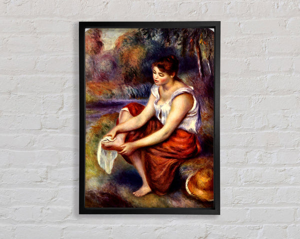Renoir Girl Dryes Her Feet Framed Print