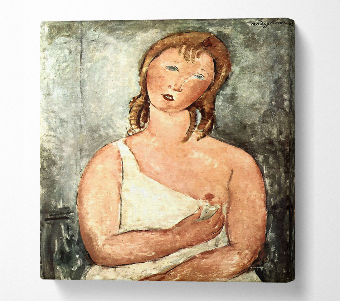  A Canvas Print of Modigliani Girl In Shirt Canvas Print