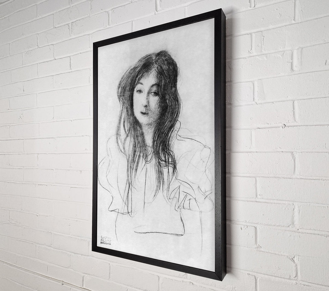  A Canvas Print of Klimt Girl With Long Hair Canvas Wall Art