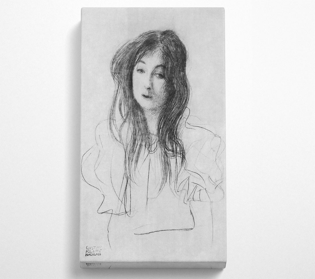  A Canvas Print of Klimt Girl With Long Hair Canvas Wall Art