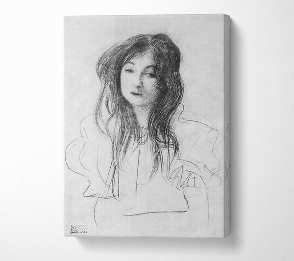  A Canvas Print of Klimt Girl With Long Hair Canvas Wall Art