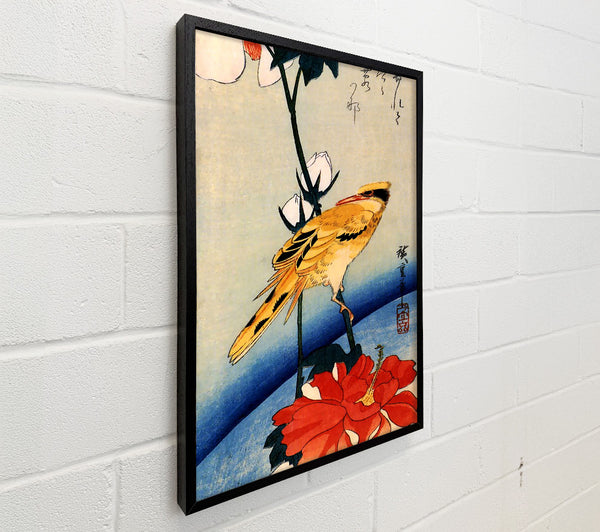 Hiroshige Golden Oriole On A Hibiscus Branch
