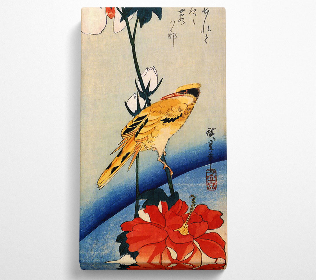  A Canvas Print of Hiroshige Golden Oriole On A Hibiscus Branch Canvas Print