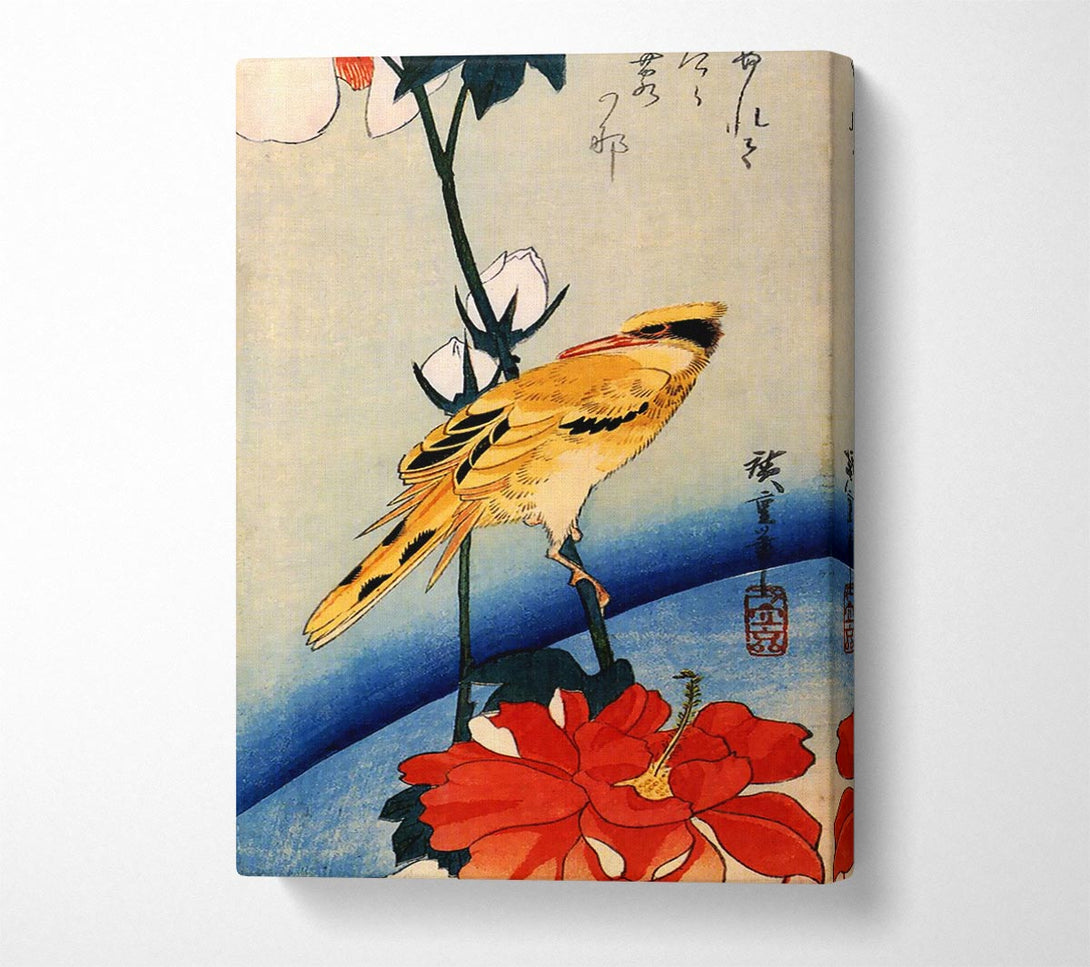  A Canvas Print of Hiroshige Golden Oriole On A Hibiscus Branch Canvas Print