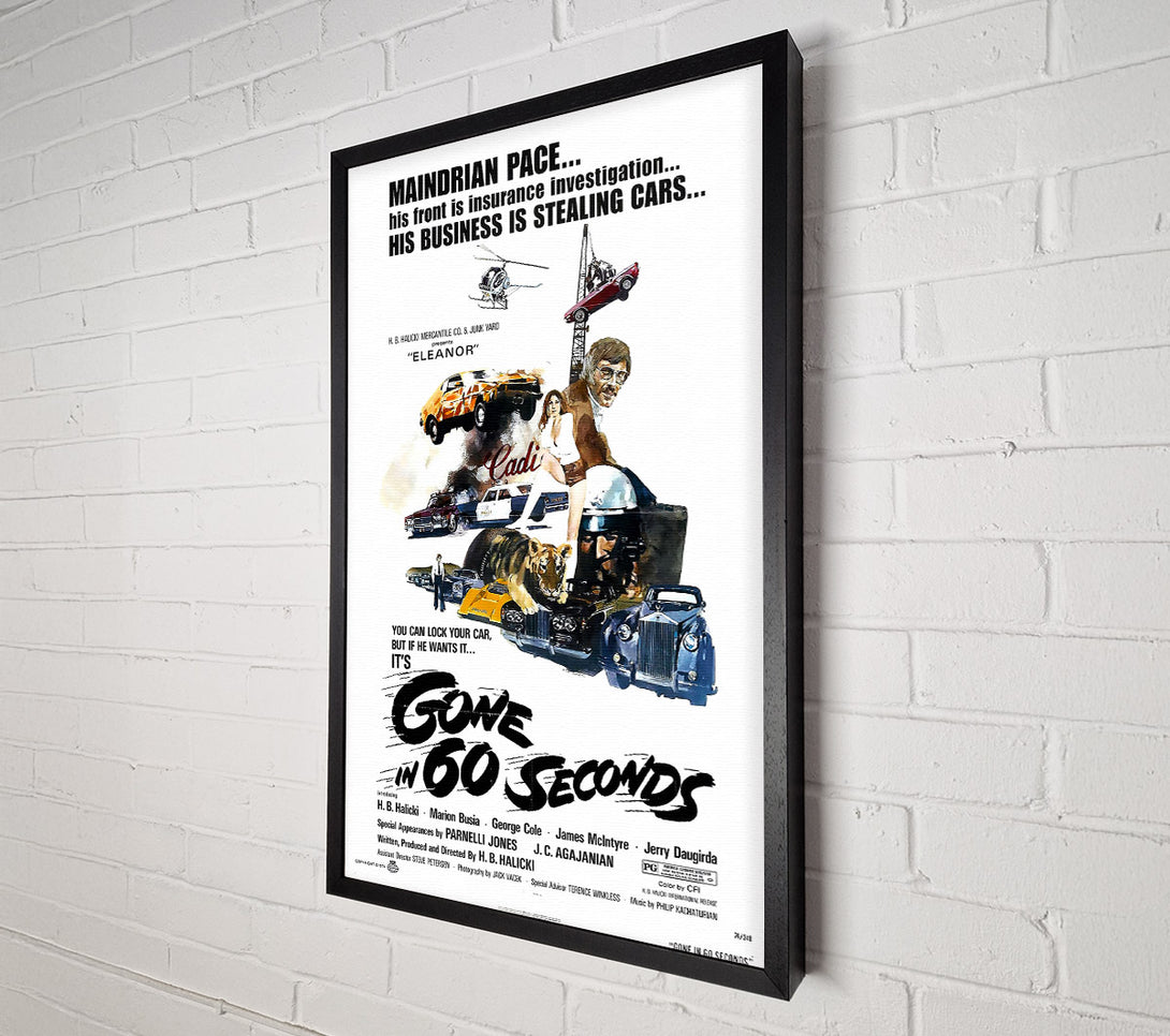  A Canvas Print of Gone In 60 Seconds Poster 1 Canvas Wall Art