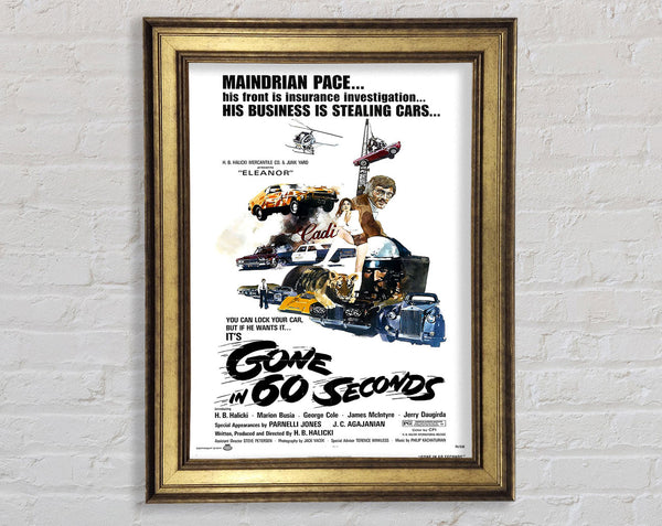 Gone In 60 Seconds Poster 1 Framed Print