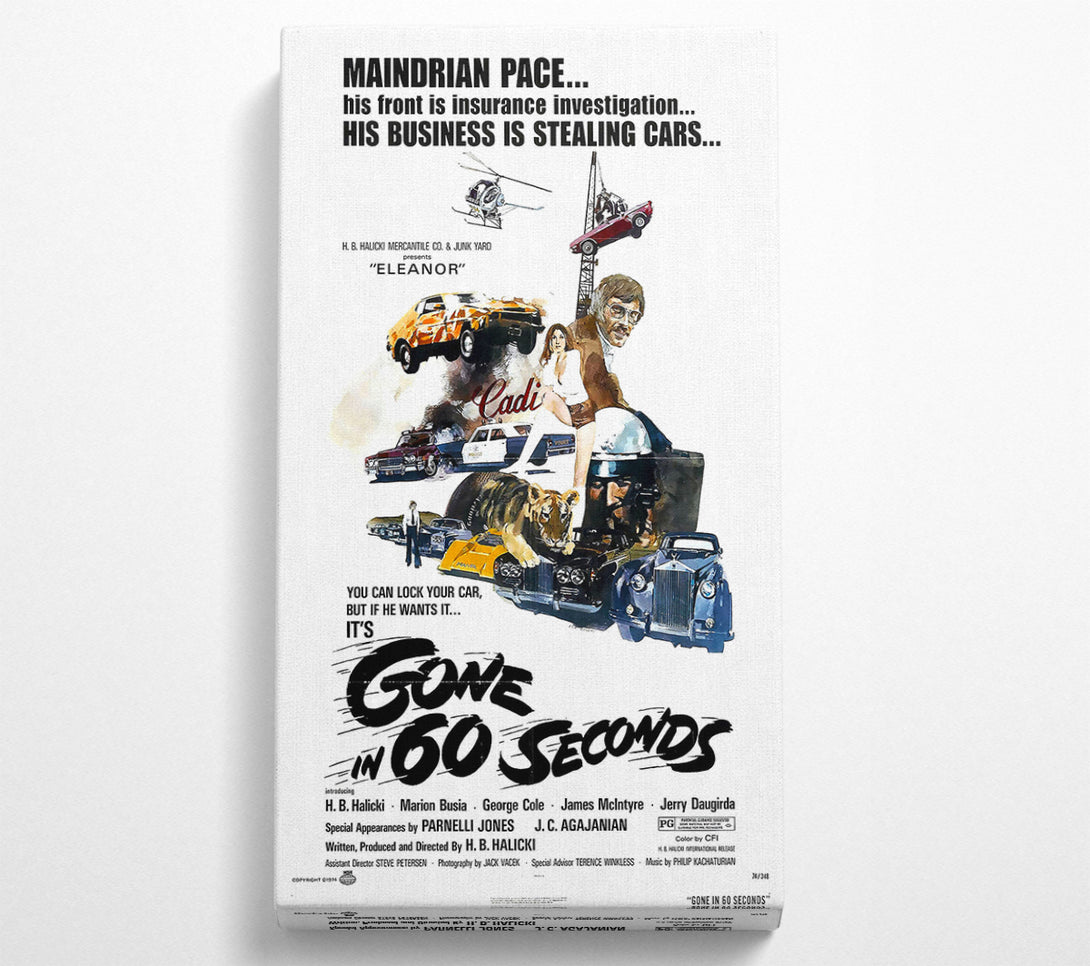  A Canvas Print of Gone In 60 Seconds Poster 1 Canvas Wall Art
