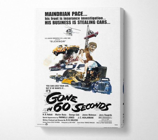  A Canvas Print of Gone In 60 Seconds Poster 1 Canvas Wall Art