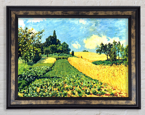 Sisley Grain Fields On The Hills Of Argenteuil Framed Print