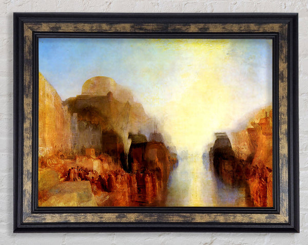 Joseph Mallord Turner Harbour With Town And Fortress Framed Print