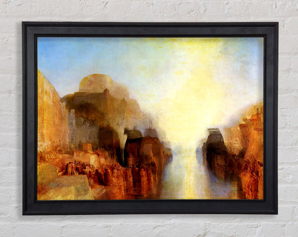 Joseph Mallord Turner Harbour With Town And Fortress Framed Print