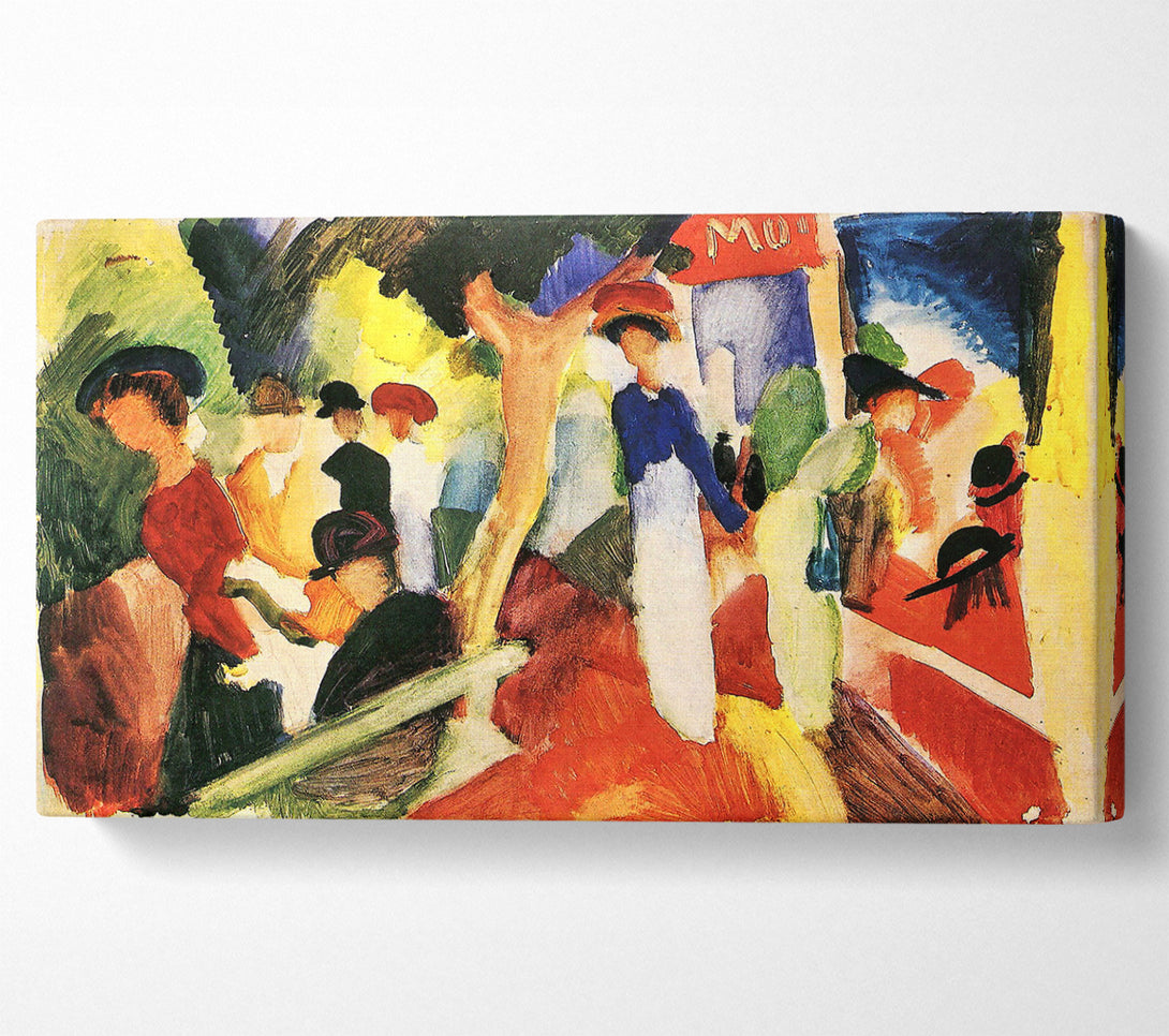  A Canvas Print of August Macke Hat Shop At The Promenade Canvas Print