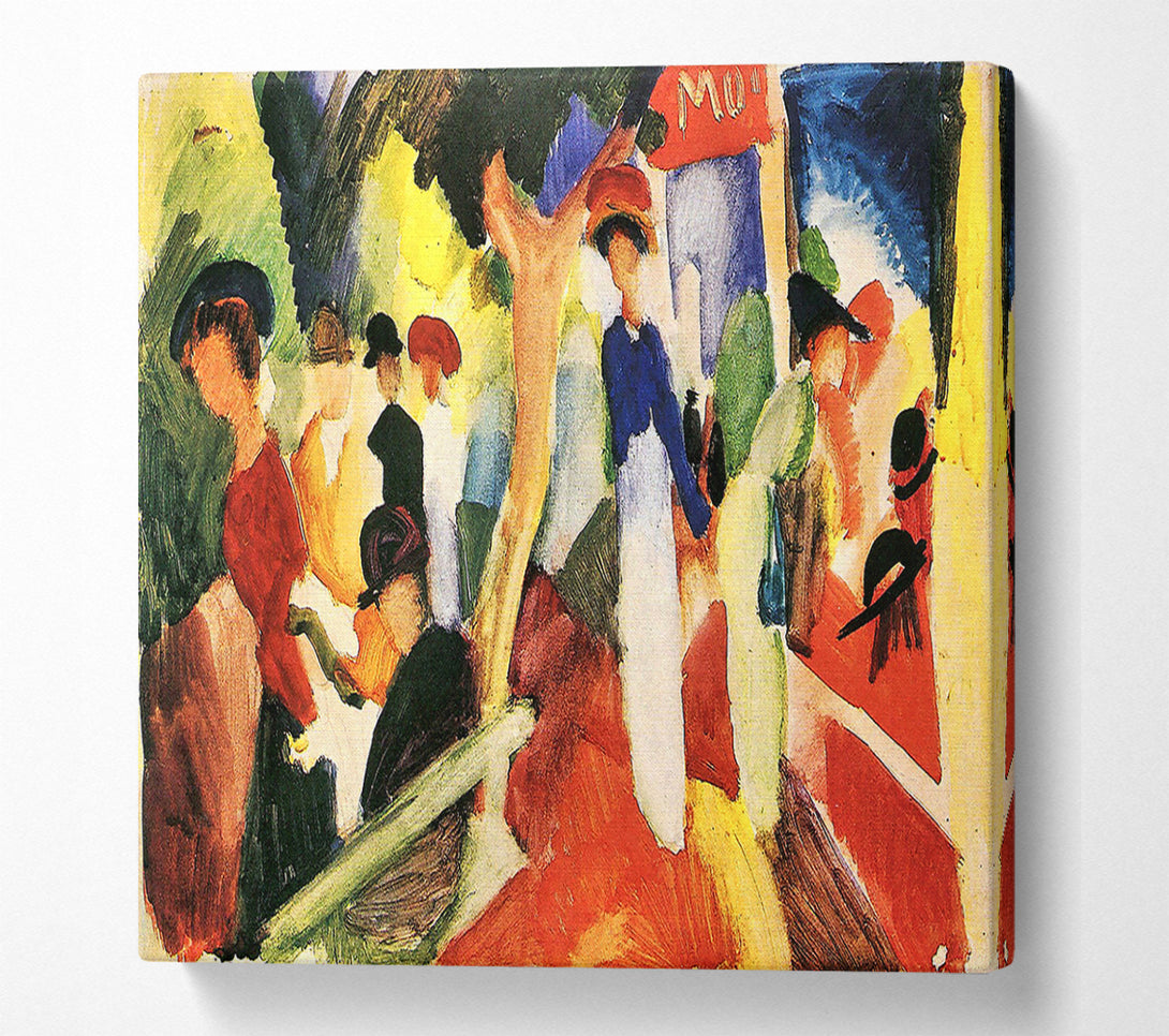  A Canvas Print of August Macke Hat Shop At The Promenade Canvas Print