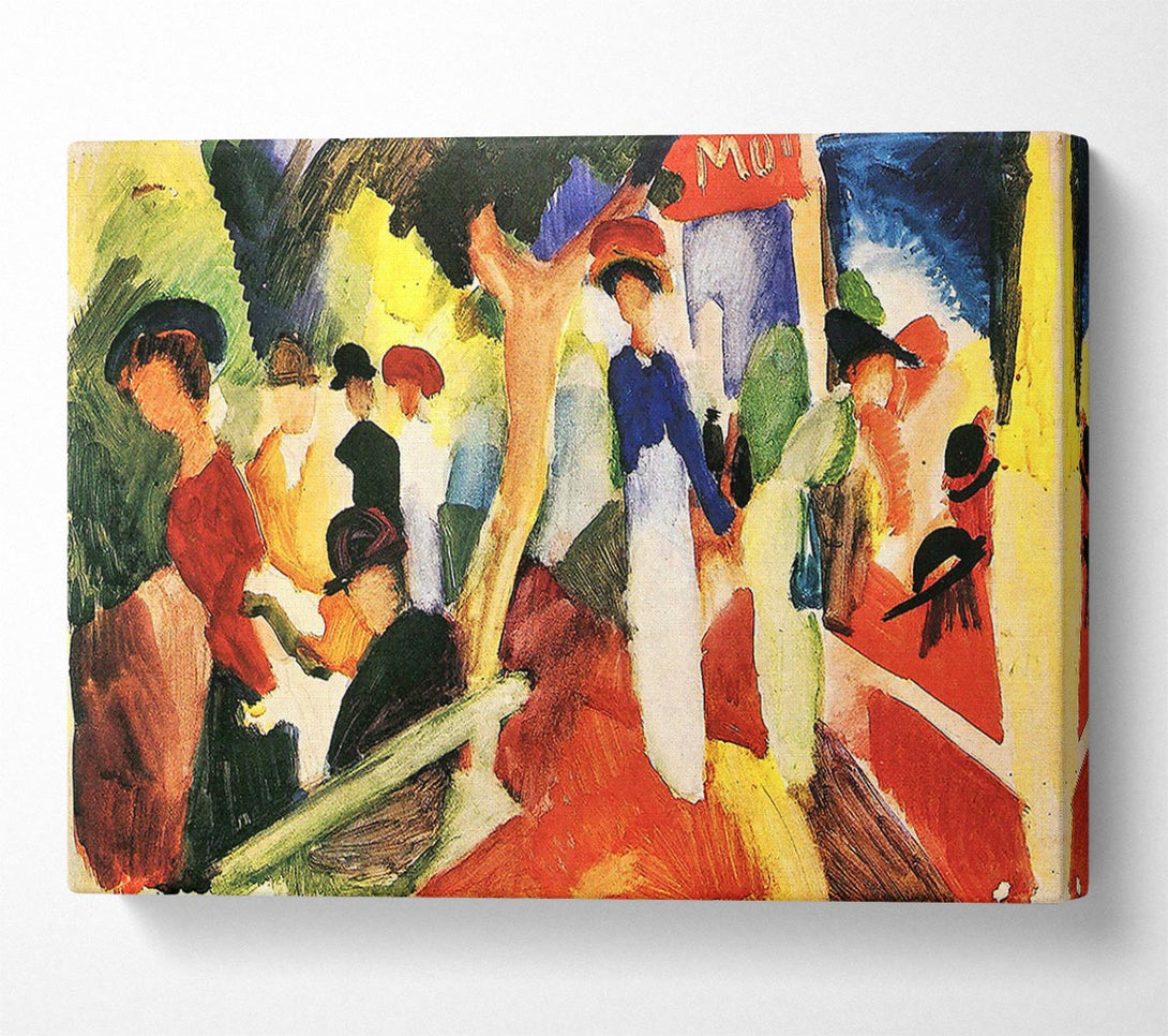 A Canvas Print of August Macke Hat Shop At The Promenade Canvas Print