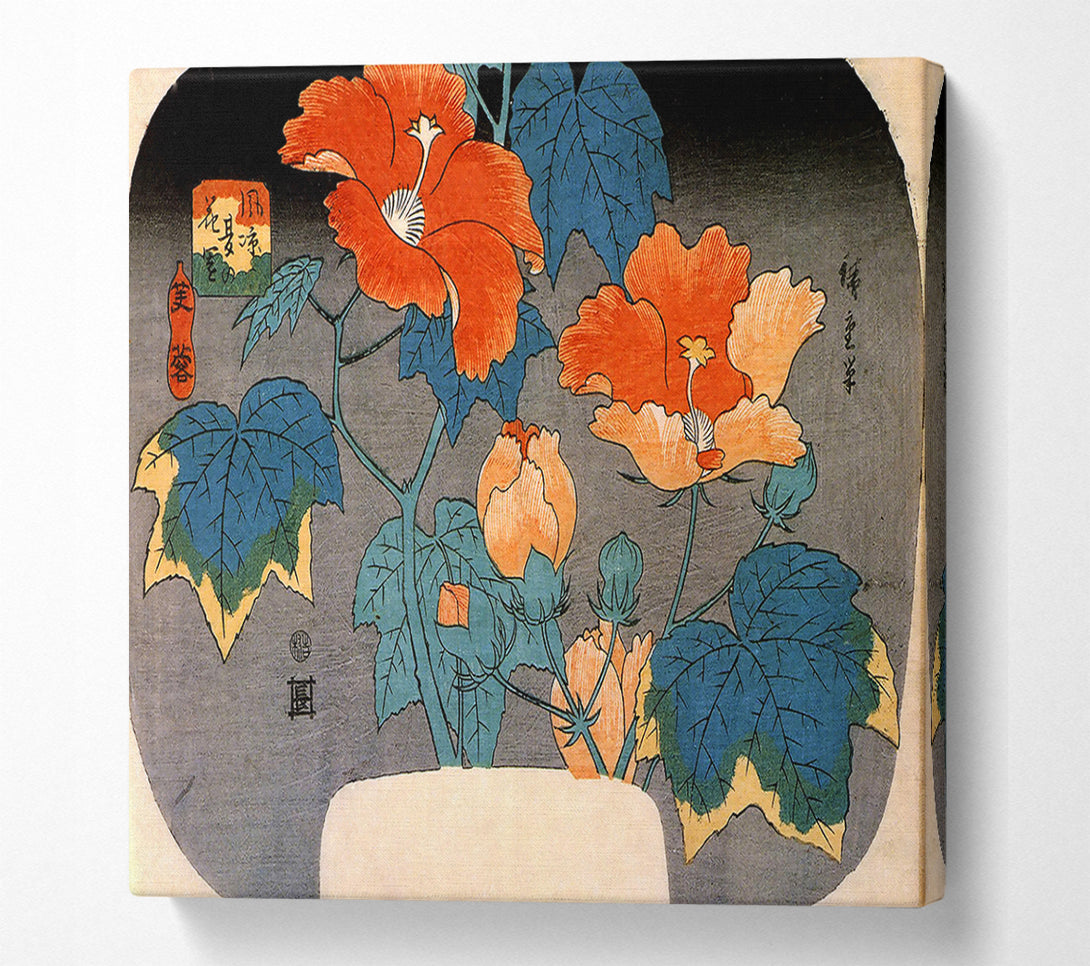  A Canvas Print of Hiroshige Hibiscus Canvas Print