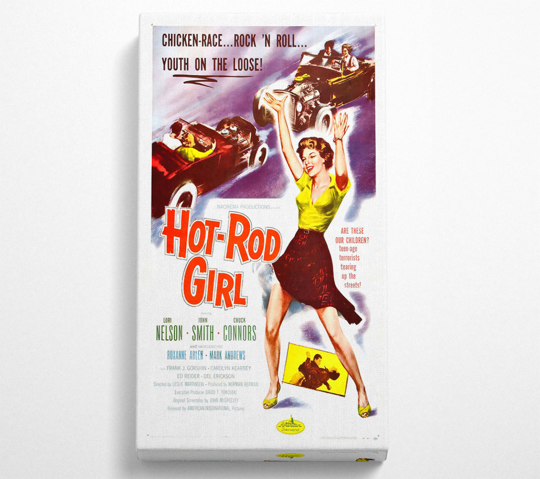  A Canvas Print of Hot Rod Girl Poster 1 Canvas Art