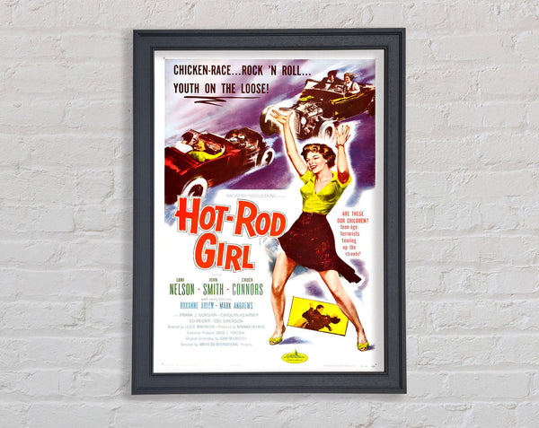 Hot Rod Girl Poster 1 Framed Print