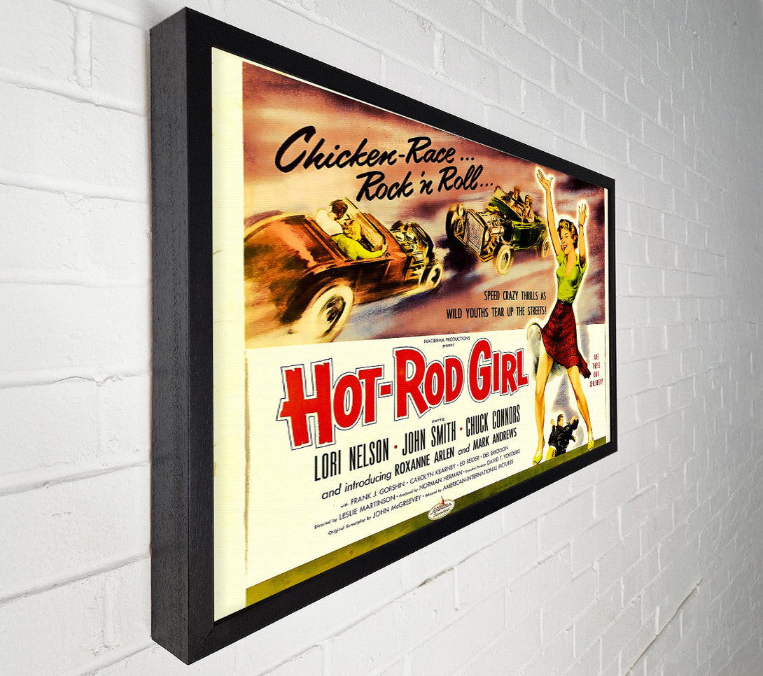  A Canvas Print of Hot Rod Girl Poster 2 Canvas Print