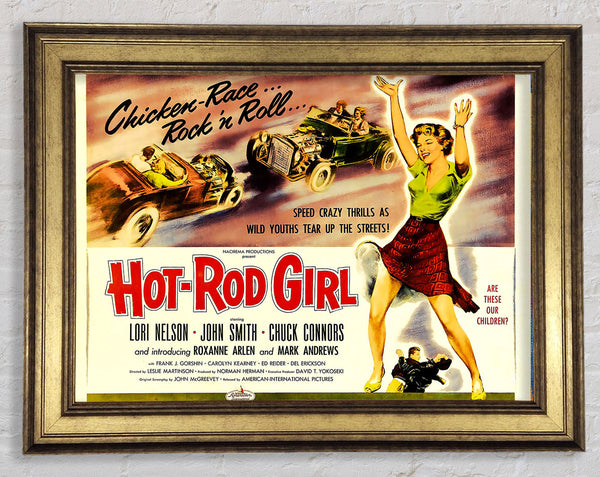 Hot Rod Girl Poster 2 Framed Print