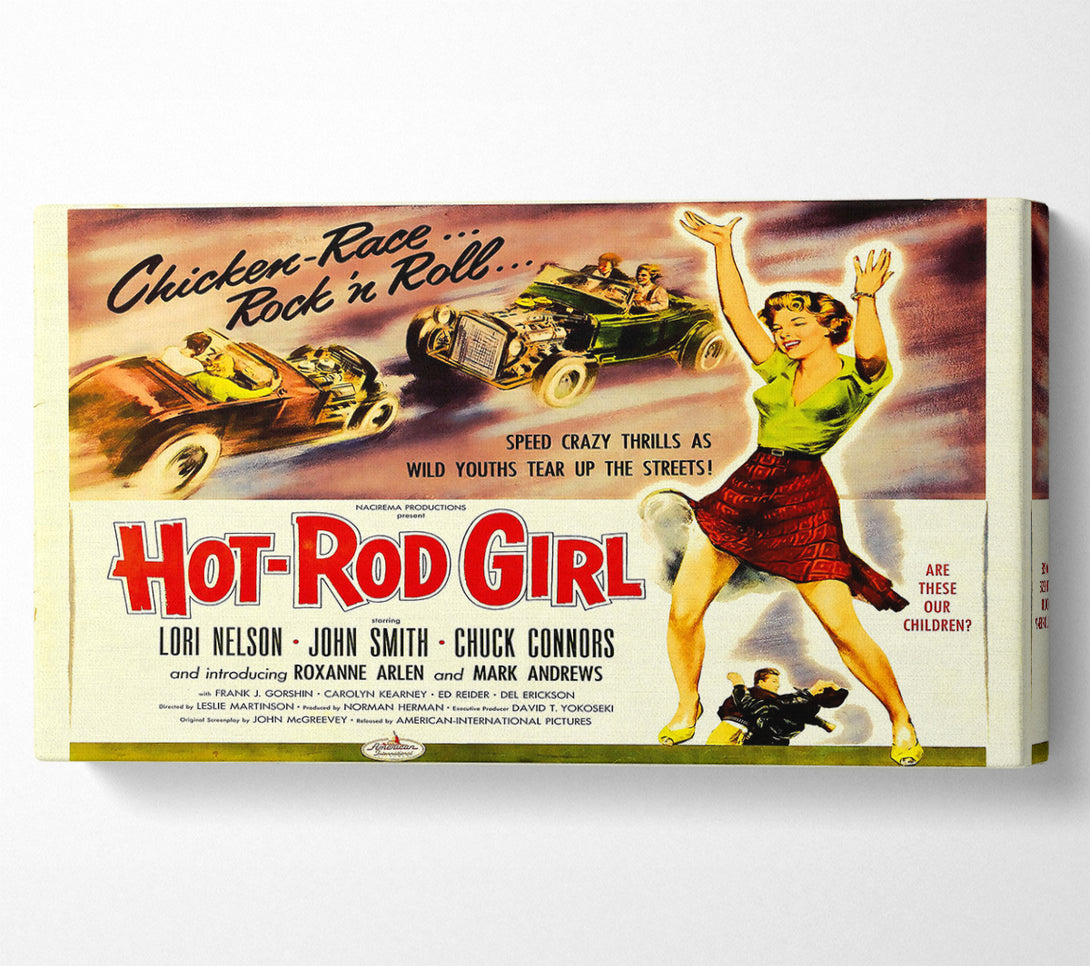  A Canvas Print of Hot Rod Girl Poster 2 Canvas Print