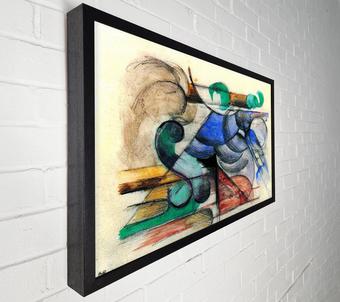  A Canvas Print of Franz Marc House In Abstract Landscape Canvas Wall Art