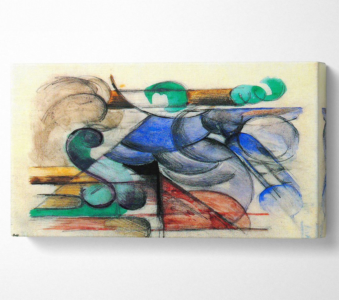  A Canvas Print of Franz Marc House In Abstract Landscape Canvas Wall Art