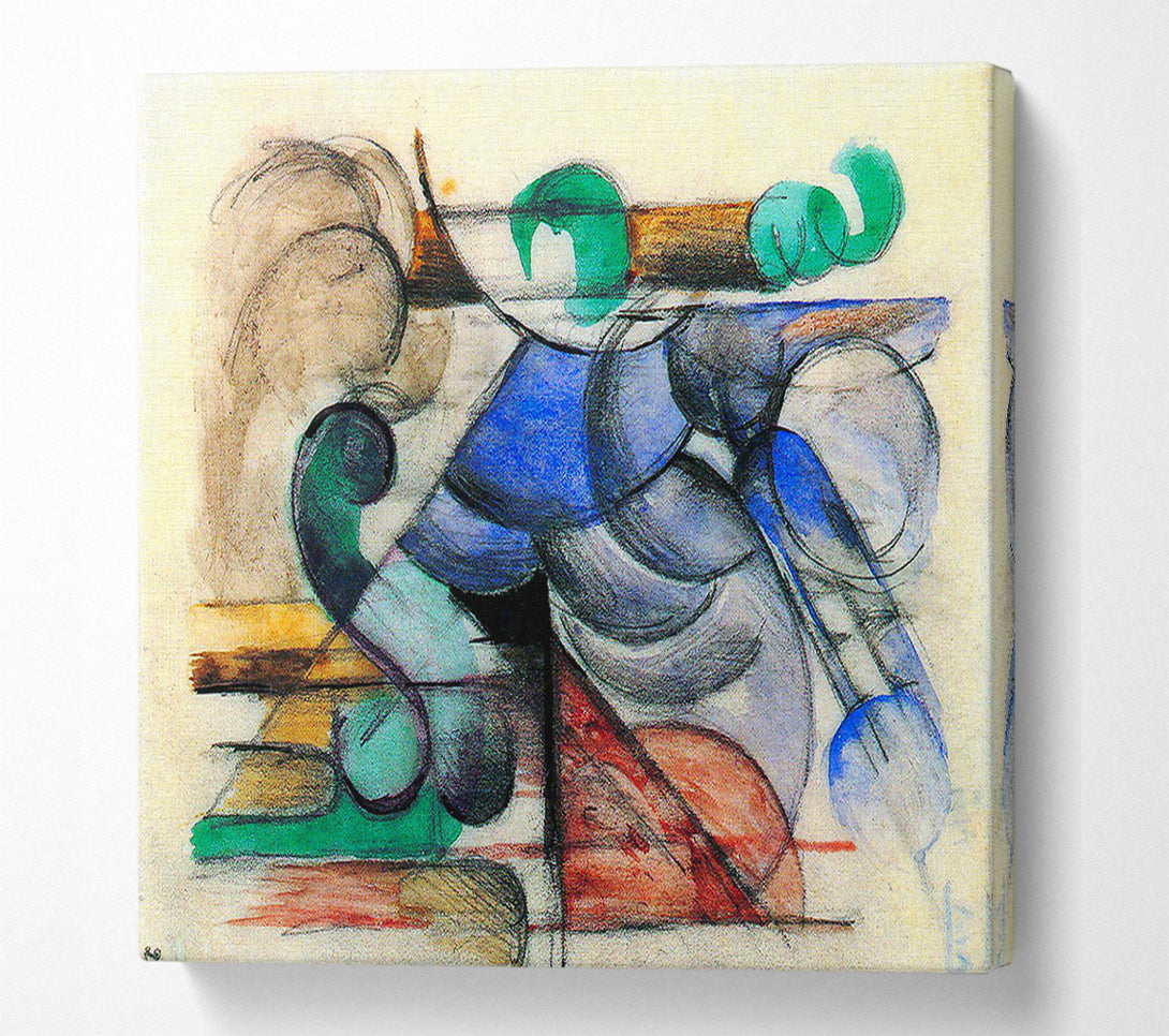  A Canvas Print of Franz Marc House In Abstract Landscape Canvas Wall Art