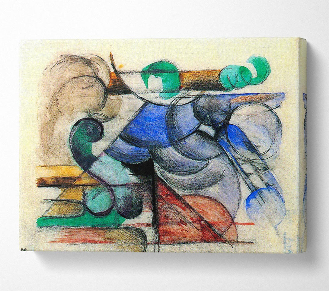  A Canvas Print of Franz Marc House In Abstract Landscape Canvas Wall Art
