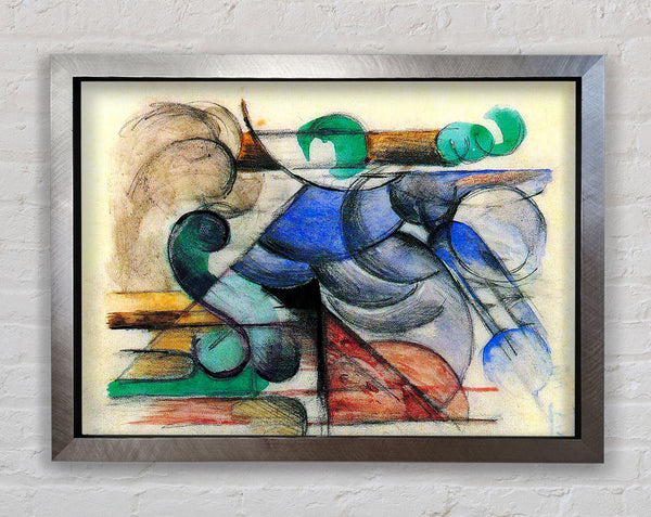 Franz Marc House In Abstract Landscape Framed Print