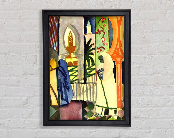 August Macke In The Temple Hall 1 Framed Print