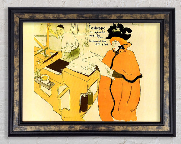 Toulouse Lautrec Jane Avril Checking A Print Sample Framed Print