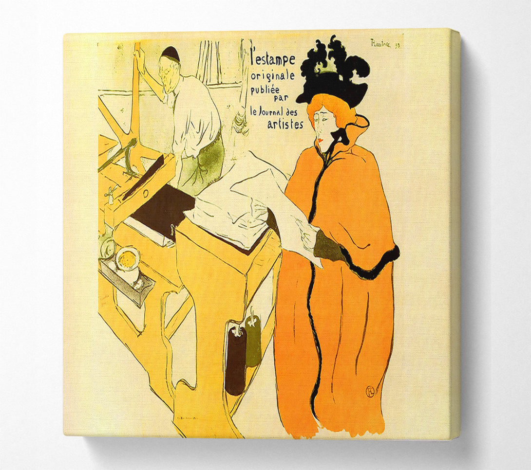  A Canvas Print of Toulouse Lautrec Jane Avril Checking A Print Sample Canvas Print