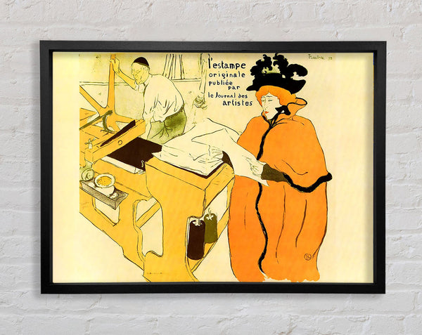Toulouse Lautrec Jane Avril Checking A Print Sample Framed Print