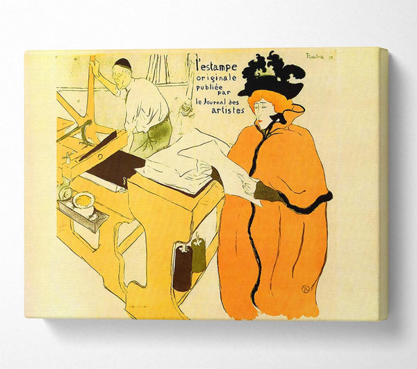  A Canvas Print of Toulouse Lautrec Jane Avril Checking A Print Sample Canvas Print
