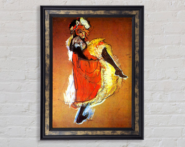 Toulouse Lautrec Jane Avril Dancing Framed Print